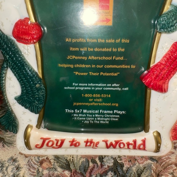 Vintage Fitz and Floyd Christmas Snowman Holiday Retired 5x7 Picture Frame - Picture 6 of 10